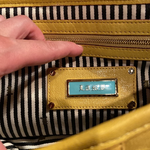 NWOT L.A.M.B. Mustard leather side purse in og bag. - Picture 11 of 15